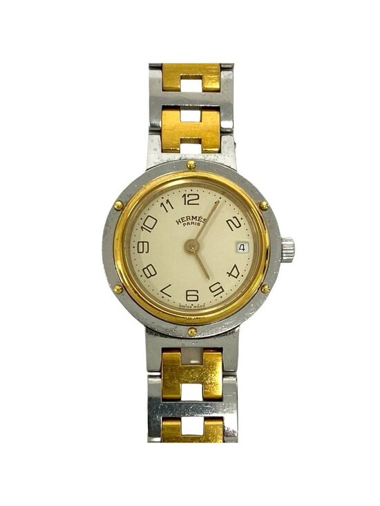 Hermes Clipper Stainless Kuo Watch Gold Silver main image 9